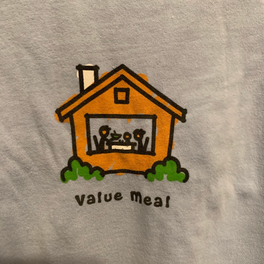 Life is Good t-shirt, Value Meal design, pale Blue